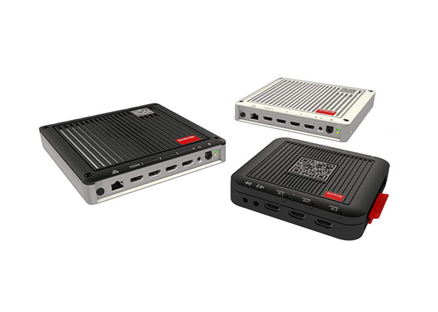 Silver and black Barco Switches and connectors